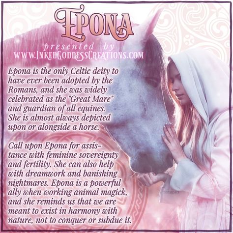 Epona Goddess, Horse Goddess, Celtic Witchcraft, Pagan Deities, Mythology Goddesses, Witchy Ideas, Celtic Paganism, Celtic Deities, Greek Mythology Goddesses