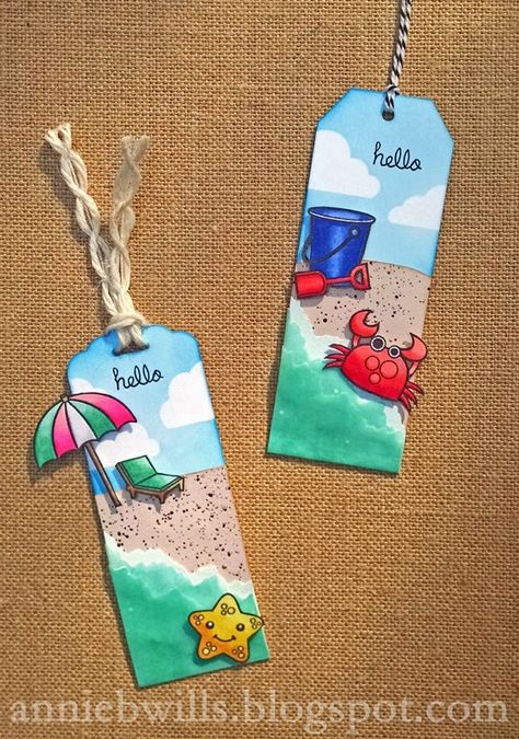 Seaside Cards, Grandkid Gifts, Summer Tags, Spectrum Noir Markers, Kinetic Sand, Spectrum Noir, My Niece, Scrapbook Embellishments, Summer Gift