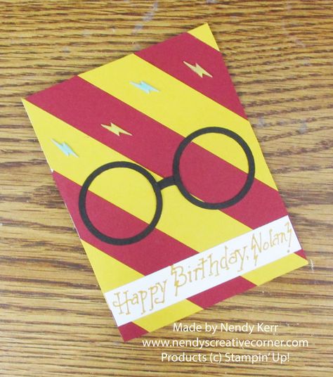 Striped Harry Potter Gryffindor Birthday Card - Nendy's Creative Corner Gryffindor Birthday, Harry Potter Cards, Cool Erasers, The Day After Christmas, Diy Harry Potter, Day After Christmas, Harry Potter Gryffindor, My Grandson, Harry Potter Diy