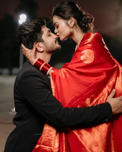 101 Romantic Wedding Couple Poses Ideas - Wedbook Saree Couple, Couple Poses Ideas, Bride Groom Photoshoot, Wish App, Expectations Vs Reality, Indian Wedding Poses, Bride Photos Poses, Groom Photoshoot, Pre Wedding Photoshoot Outfit