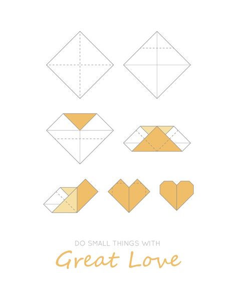 Do small things with great love Wall Print Instant Download | Etsy Diy Paper Flowers Tutorial, Poster Yellow, Small Things With Great Love, Paper Flowers Diy Easy, Cute Origami, Origami Patterns, Instruções Origami, Health Signs, Origami Paper Art