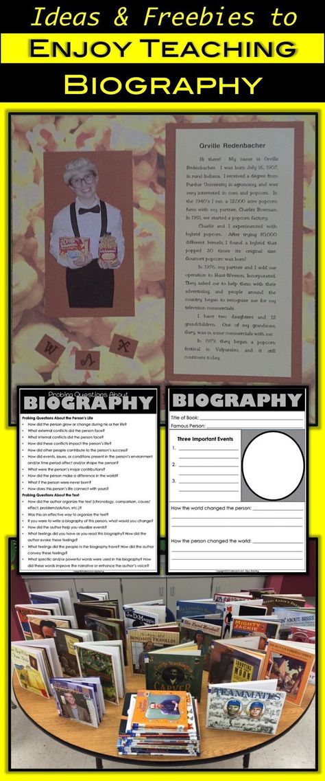 Biography Lesson, Reading Activities For Kids, Biography Book Report, Biography Activity, 3rd Grade Books, Book Report Projects, Biography Projects, Biography Project, Genre Study