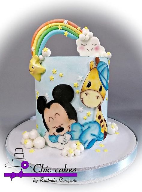 Baby Mickey Mouse, Mickey Mouse Cake, Baby Boy Cakes, Baby Mickey, Disney Cakes, Baby Mouse, Boy First Birthday, Birthday Cake Decorating, Cakes For Boys