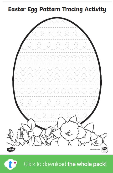 Practise fine motor and pencil control skills with this Easter-themed pattern tracing activity! With a range of lines, shapes and handwriting patterns for children to trace over, this activity helps to develop skills whilst having some Easter fun! Click to download and find more pattern tracing activities over on the Twinkl website. #patterntracing #easter #easteregg #finemotor #finemotorskills #pencilcontrol #teachingideas #teachingresources #twinkl #twinklresources #patterntracingforkids Easter Tracing, Easter Writing Activities For Kids, Easter Continuous Provision, Easter Activity Sheets, Easter Numeracy Activities, Easter Egg Pattern, Easter Activities For Kids, Motor Skills Activities, Fine Motor Skills Activities