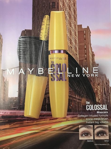 Maybelline Advertisement, Loreal Ads, Makeup Advertisement Poster, Maybelline Campaign, Makeup Creative Ads, Mascara Campaign, Buxom Mascara, Mascara Advertisement, Maybeline Mascara