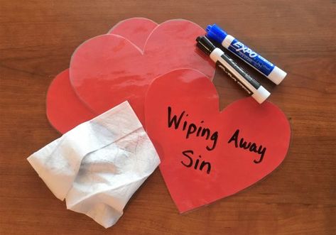 Wiping Sin Away Prayer Activity – Deeper KidMin Forgiveness Craft, Palm Sunday Crafts, Prayer Stations, Bible Object Lessons, Prayer Station, Sunday School Crafts For Kids, Sunday School Activities, Prayers For Children, Church Activities