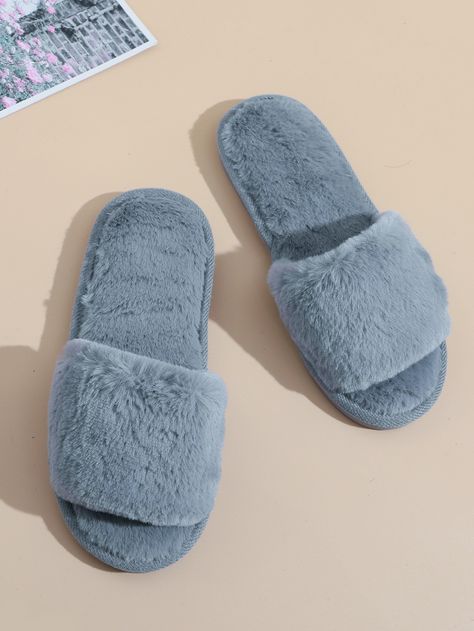 Minimalist Fluffy Slippers Pastel Shoes, Pajamas Aesthetic, Mens Sandals Fashion, Punjabi Suits Designer Boutique, Blue Slippers, Hoodies Aesthetic, Denim Flats, Fluffy Slippers, Flat Slippers