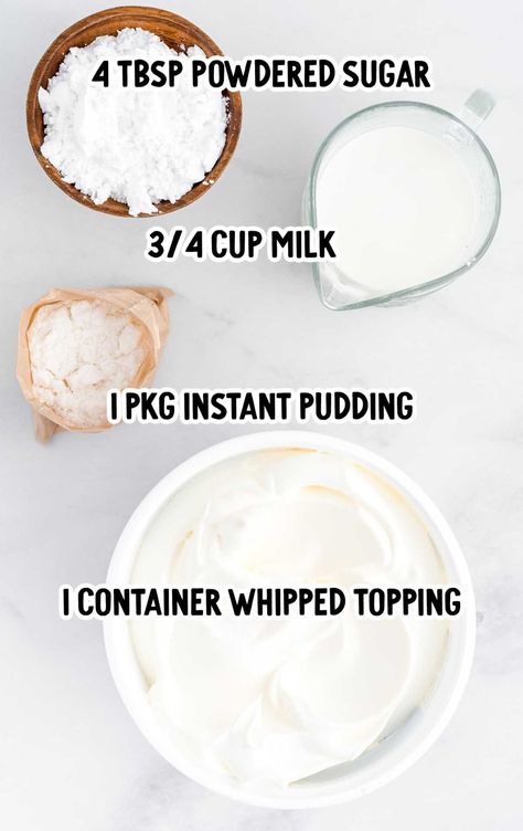 Cool Whip Instant Pudding Dessert, Frosting Made With Pudding, Cool Whip Frosting With Pudding, Whipped Cream Frosting With Pudding, Pudding Cool Whip Frosting, Cool Whip Icing Recipe, Cool Whip Pudding Frosting, Vanilla Pudding Frosting, Whipped Frosting Recipe