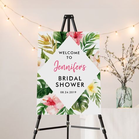 Tropical Bridal Shower Decorations, Welcome Sign Engagement, Hawaiian Invitations, Celebration Decorations, Luau Party Supplies, Tropical Bridal Showers, Tropical Bridal, Sweet Rain, Engagement Celebration