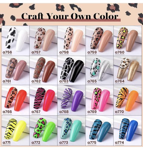 Colorful Animal Print Nails, Animal Print Nail Designs, Quick Nail Art, Animal Print Nails Art, Nail Art Designs Images, Animal Nail Art, Nail Painting, Matte Top Coat, Nagel Tips