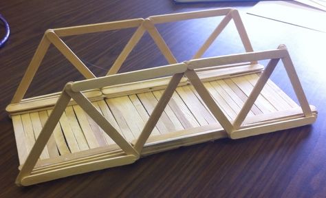 This is sort of what I was talking about in my post on STEM in my classroom with the reproduction of the pyramids, aqueducts, etc. How these feats were acheived using engineering / technology of the past. Bridges Made Out Of Popsicle Sticks, Bridge Out Of Popsicle Sticks, Bridge Building Stem Activities, Popsicle Bridge, Stem Bridges, Popsicle Stick Bridges, Stick Projects, Lego Men, Science Experience