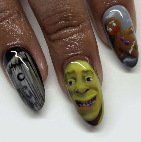 The Muffin Man, Cute Easy Nail Designs, Do You Know The Muffin Man, Scary Nails, Bad Nails, Crazy Nail Designs, Henna Nails, Crazy Nail Art, Funky Nail Art