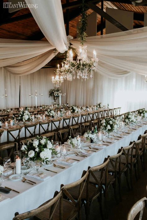 Yacht Club Decor, Ceiling Draping Wedding, Rustic Wedding Table Setting, Reception Ceiling, Wedding Planner Guide, Al Fresco Wedding, Wedding Ceiling, Wedding Stage Backdrop, Club Decor