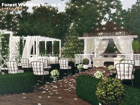 Pralinesims' Forest Wedding Venue 3 Sims 3 Wedding, Forest Wedding Venue, The Sims 4 Lots, Sims 3 Cc Finds, Sims 4 Tsr, Birthday Party Venues, Smallest Wedding Venue, Sims 4 Cc Folder, Sims Building