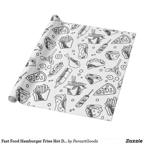 Burger Paper Wrap Design, Wrap Packaging Design, Fries Packaging, Burger Packaging, Pizza Tacos, Fried Hot Dogs, Hamburger Fries, Frozen Food Packaging, In And Out Burger