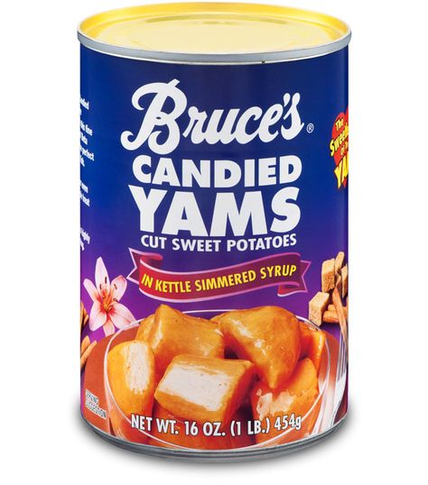 Bruce's Candied Yams Cut Sweet Potatoes in Kettle Simmered Syrup Bruces Yams Recipe, Thanksgiving Food Drive, Baked Candied Yams, Best Pumpkin Pie Recipe, Bayou Country, Yam Or Sweet Potato, Sweet Potato Souffle, Candied Yams, Louisiana Food