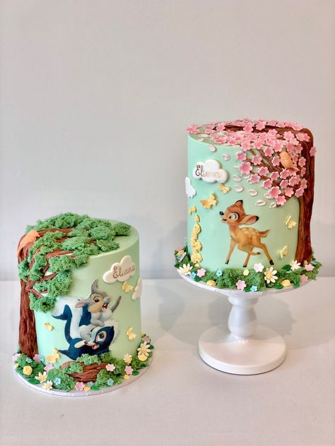 Bambi Theme Cake, Bambi Cake Pops, Bambi Cake Ideas, Bambi Cakes Girl, Bambi Birthday Party Decoration, Disney Baby Shower Cake, Bambi Baby Shower Cake, Bambi Birthday Cakes, Bambi Cookies