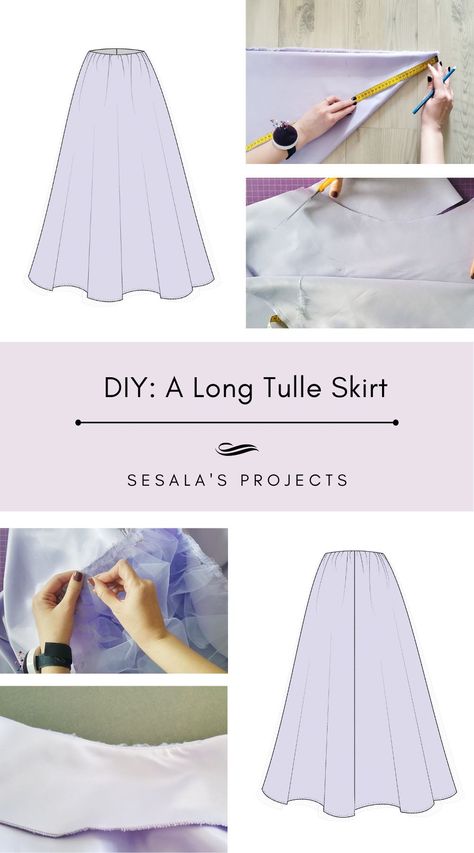 Princess Skirt Pattern, How To Sew A Prom Dress, Diy Long Tulle Skirt, Diy Prom Dress Pattern, How To Make A Dress, Prom Dress Diy, Long Dress Pattern, Diy Prom Dress, Long Skirt Pattern