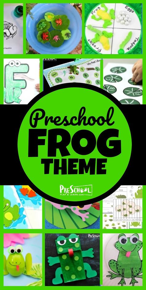 Preschool Frog theme - this super cute preschool theme is perfect for spring or summer and is filled with frog crafts, kids activities, math games, literacy activities, and free printables #preschool #themes #preschoolthemes Pirate Theme Preschool, Pirate Crafts For Kids, Frog Theme Preschool, Kids Educational Activities, Frog Life Cycle Craft, Frog Life Cycle Activities, Frogs Preschool, Pond Crafts, Frog Classroom