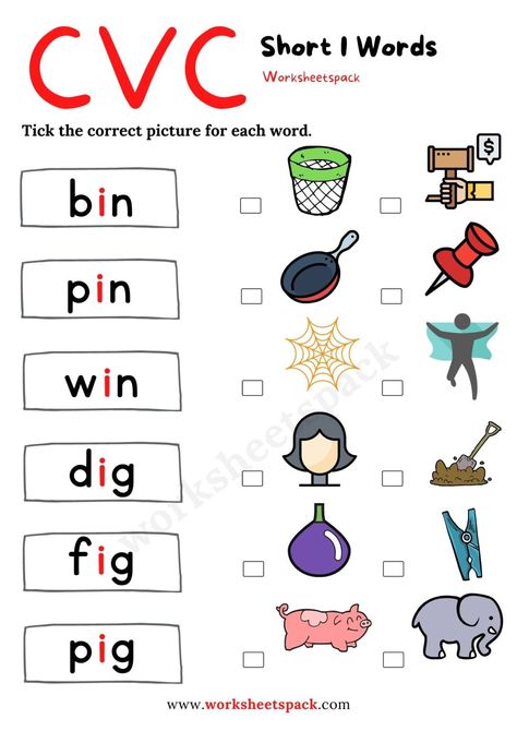 Free Short I Worksheets for Kindergarten - worksheetspack Short I Cvc Worksheets, I Vowel Words Worksheet, Short I Words Worksheets, Short I Worksheets Kindergarten, Short I Worksheets Free, Cvc I Words Worksheets, It Family Words Worksheets, Short Vowel I Worksheets, Short I Activities