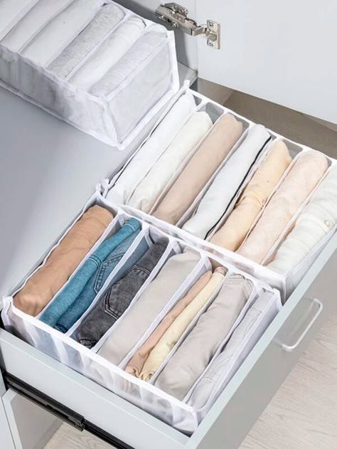 1pc 7 Grids Clothes Storage Box for Sale Australia| New Collection Online| SHEIN Australia Wardrobe Clothes Organizer, Pants Organization, Organizer Drawers, Closet Storage Drawers, Clothes Drawer, Clothes Storage Boxes, Clothes Organizer, Fabric Storage Boxes, Wardrobe Clothes