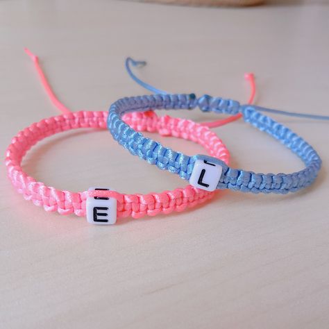 Back To School Bracelets, Bracelet With Initials, School Bracelets, Matching Couple Bracelets, Bracelets For Boyfriend, Bracelet Couple, Bracelet Initial, Couple Bracelet, Thread Bracelets