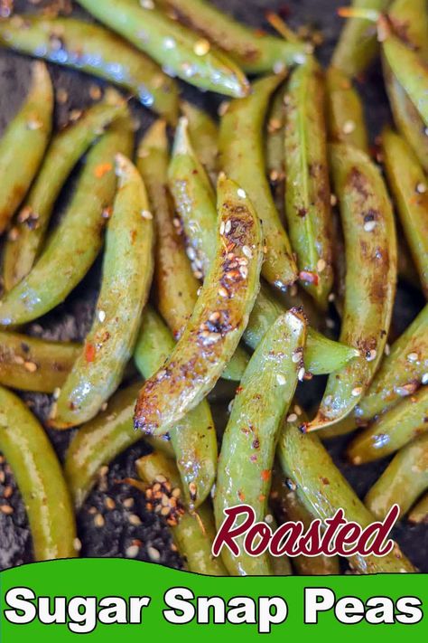 Roasted Sugar Snap Peas are absolutely delicious. The easy recipe only takes around 25 minutes to prepare and makes an excellent side dish! #snapeas #sugarsnappeas #roastedsnappeas #snappeasrecipe #hildaskitchenblog Assyrian Recipes, Sugar Snap Peas Recipe, Sugar Snap Pea Recipe, Snap Peas Recipe, Peas Recipe, Veggie Tales, Sugar Snap Peas, Snap Peas, Creamy Garlic