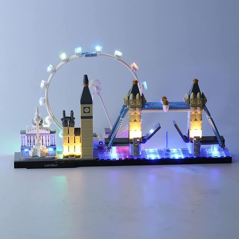 light up lego set Lego Architecture Skyline, Lego London, Architecture London, Lego Architecture, London Skyline, Lego Models, Aaa Batteries, Lego Sets, Led Lighting