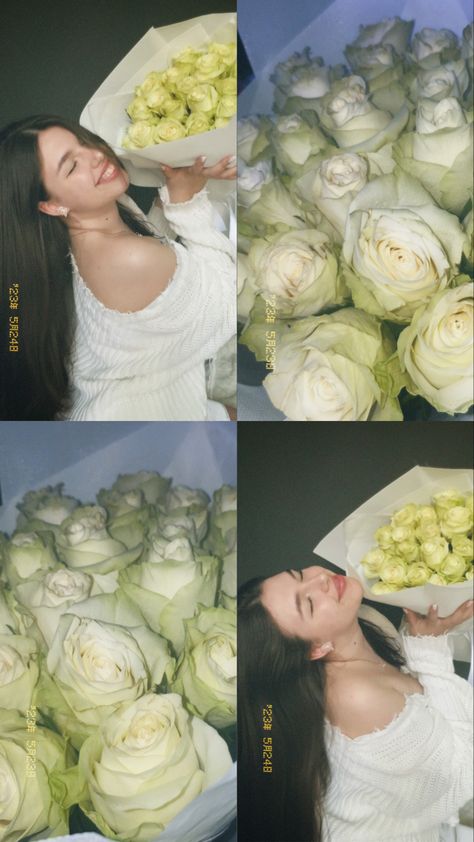 Insta Photo Ideas With Flowers, How To Pose With Bouquet, Smelling Flowers Pose, Bouquet Pictures Photo Ideas, Photo Poses With Flowers, Poses With Flowers Bouquets, Poses With Bouquet, Pic With Flowers, Flower Instagram Story