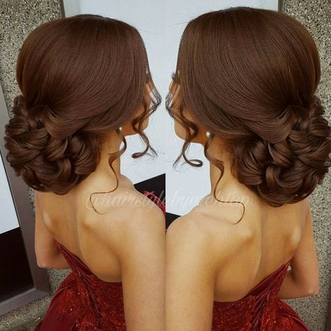 Colorsssss Wedding Hairstyles For Mermaid Dress, Quince Updos, Quinceanera Hairstyles Bun, Quinceanera Hairstyles Updo, Bun Quinceanera Hairstyles, Hair Down Quinceanera Hairstyles, Quince Hair, Quinceanera Pink, Quince Hairstyles With Crown