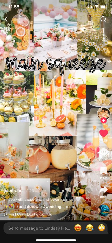 Couples Shower Themes, Italian Bridal Showers, Engagement Brunch, Spring Wedding Color Palette, Garden Party Bridal Shower, Bridal Shower Inspo, Wedding Shower Themes, Citrus Wedding, Couple Wedding Shower