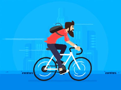 Cyclist hipster by Dirk Jan Haarsma. Illustration cycling animation after effects illustrator hipster beard Cycling Animation, Bike Animation, Street Bicycle, Loading Gif, Sports Gif, Walking Animation, Bicycle Illustration, Vector Animation, Hipster Beard