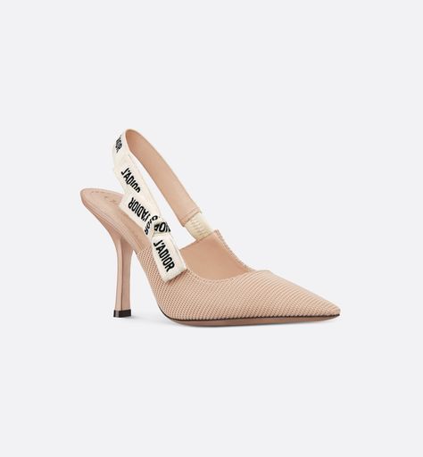 J'Adior Slingback Pump Nude Technical Fabric | DIOR Dior Atelier, Ribbon Flats, Denim Swimsuit, Dior Star, Icon Shoes, Ballerina Pumps, Dior Book Tote, Short Denim, Jane Birkin