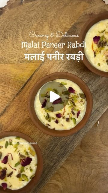 Garima Bhargava on Instagram: "Malai Paneer Rabdi – A super delicious and easy-to-make recipe that’s a must-try!

Ingredients 
1 litre full cream Milk 
200 gms  Paneer
3/4 th Cup Cashew 
4-5 tbsp sugar 
Kesar
1/2 tsp ilaichi powder 
Pistachio 
Rose petals 

#malaipaneerrabdi #rabdirecipe #dessert #desserts #rabdijalebi #sweetdish" Paneer Dessert Recipes, Rabdi Recipe, Pistachio Rose, Indian Sweet, Indian Sweets, Easy Food To Make, Paneer, Cashew, Rose Petals