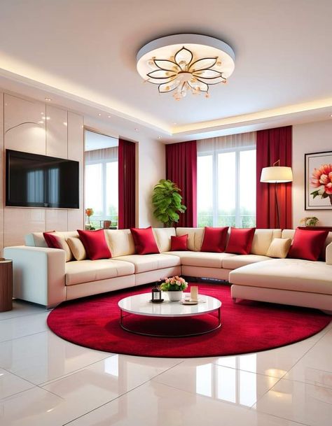 Red Living Room Decor, Home Decor Cozy, Small Space Interior Design, Red Living, Interior Design Your Home, Luxury Closets Design, Elegant Interior Design, Dream Apartment Decor, Deco Salon