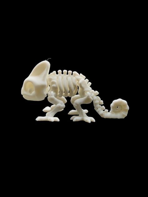 Unleash the wonders of nature and get ready for Halloween with our Articulated Chameleon Skeleton! Meticulously 3D printed, this model brings the fascinating world of chameleons into your hands. Perfect for collectors, educators, or anyone with a passion for natural history, this skeleton adds a unique twist to your Halloween decorations! Features: * Highly Detailed: Crafted with precision to capture the fine details of a chameleon's skeletal structure, including its distinctive bone structure and joint placements. * Fully Articulated: Designed with multiple movable joints to replicate natural movement. Pose your chameleon in various stances to simulate its dynamic nature. * Premium Quality: Made from durable, high-resolution 3D printing material to ensure long-lasting enjoyment and a real Chameleon Skeleton, Skeletal Structure, Bone Structure, 3d Printing Materials, Wonders Of Nature, Chameleons, Ready For Halloween, Skeletal, Natural History