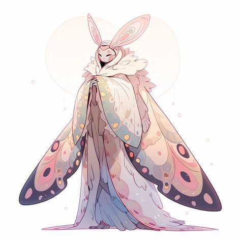 Moth Creature Concept Art, Moth Fantasy Creature, Butterfly Human Art, Butterfly Wings Character Design, Moth Themed Character, Alien Inspiration Character Design, Moth Creature Art, Anthro Moth Oc, Moth Fairy Character Design