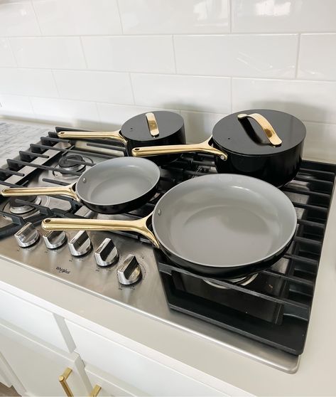 Caraway cookware mini set! We love this eco-friendly brand. The set is also non-stick and non-toxic. Also linking below our regular size set for reference. Currently on sale for 10% off! #LTKsalealert #LTKhome Cookware Aesthetic, Caraway Cookware, Cookware Set Best, House Organisation, Future Kitchen, Ceramic Cookware, Cooking Set, Stainless Steel Cookware, Nonstick Cookware