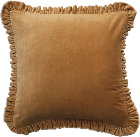 Amazon.com: Creative Co-Op, Mustard Velvet Ruffled Square Pillow : Home & Kitchen Funky Throw Pillows, Ruffle Pillow, Velvet Accents, Mustard Color, Creative Co Op, Velvet Pillow, Velvet Throw, Antique Farmhouse, Velvet Throw Pillows