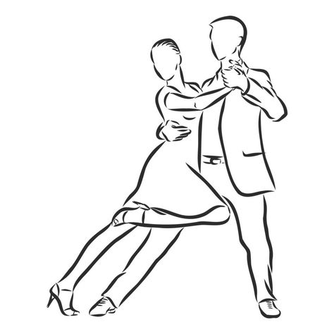 Tango Dance Drawing, Latin American Dance, 2x2 Picture, 2x2 Picture Id, Latino Dance, Danza Latina, Dancing Drawing, Dance Vector, American Dance