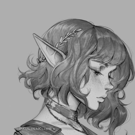 Fantasy People Drawings, Drawing Ideas Fantasy Sketch, Dnd Sketchbook, Elf Sketch, Elf Art Sketch, Elves Drawing Sketches, Elf Drawing, Elf Princess Drawing, Feefal Sketch