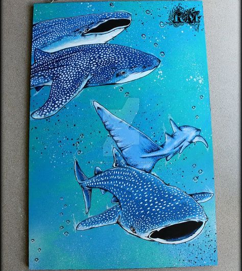 Paint Swatch Art, Resist Painting, Dibujos Ideas, Shark Painting, Animal Paintings Acrylic, Butterfly Sketch, Underwater Painting, Paint On Wood, Shark Tattoo