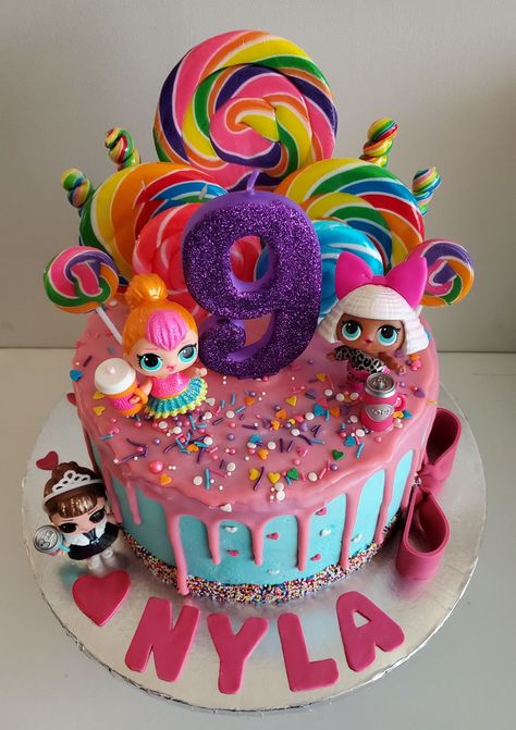 Lol Surprise Doll Cake - CakeCentral.com Surprise Cake Ideas, Birthday Drip Cake, Surprise Birthday Cake, Suprise Birthday, Lol Doll Cake, Doll Birthday Cake, 6th Birthday Cakes, Lol Doll, Surprise Cake