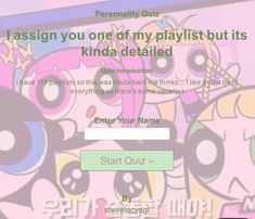 Check out the quiz I made, called 'I assign you one of my playlist but its kinda detailed' Playlist Name Generator, Spotify Playlists To Follow, Things To Name Your Playlist, K Pop Playlist Names, Good Songs To Listen To, Play List Names, Spotify Playlist Recommendation, Spotify Username Ideas, Good Spotify Playlists