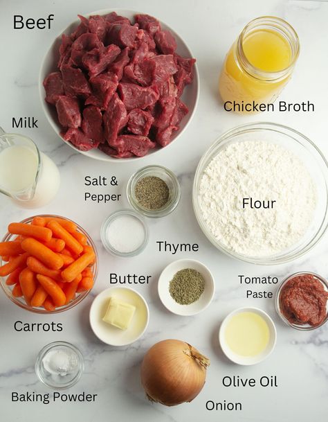 This one pot recipe for beef dumpling stew pairs tender beef and veggies with tender dumplings for the perfect comfort food supper. Dumplings Recipe Beef, Beef Dumplings Recipe, Beef Stew And Dumplings, Dumpling Stew, Greek Beef Stew, Cooking Stew Beef, Beef Stew With Dumplings, Beef And Veggies, Beef Dumplings