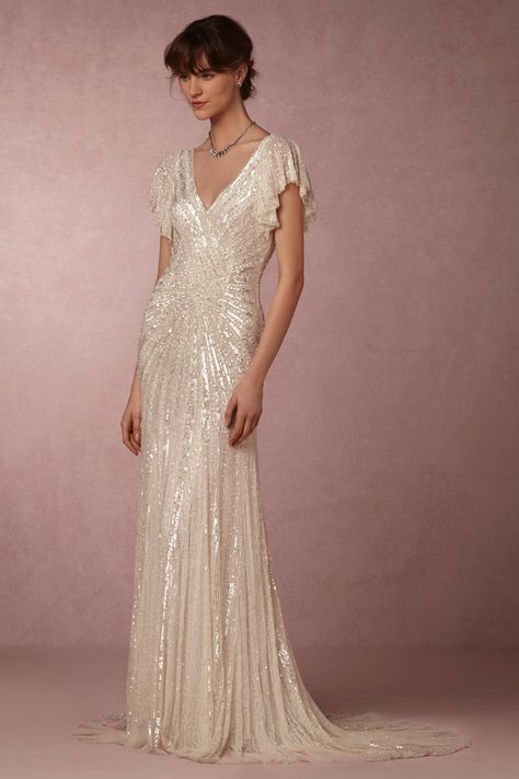 1920s Wedding Dresses | Eliza Jane Howell | Deco Weddings Art Deco Dresses, Cold Shoulder Wedding Dress, Art Deco Gown, Deco Wedding Dress, Wedding Dresses Under 100, Bridesmaid Separates, 1920s Wedding Dress, Deco Dress, Eliza Dress