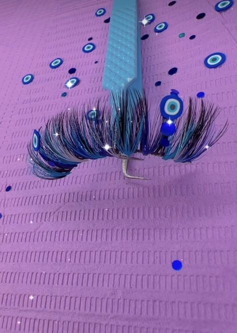 Color Strip Lashes, Blue Eyelashes Extensions, Diy Strip Lashes, Custom Strip Lashes, Custom Lash Strips, Eyelash Extensions With Color, Fall Lashes, Lash Patterns, Lashes With Color