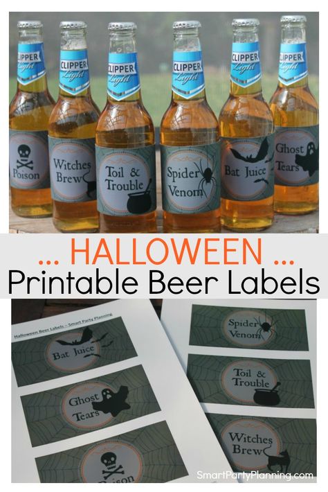 Printable Beer Labels, Beer Bottle Decor, Halloween Labels Printable, Spooky Diy, Halloween Beer, Halloween Potion, Halloween Potion Bottles, Apothecary Labels, Halloween Potions