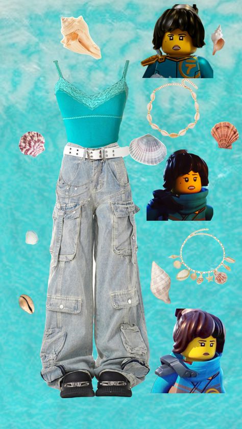 Nya themed outfit #nyaninjago #ninjago #legoninjago #outfit Ninjago Nya, Themed Outfits, Lego Ninjago