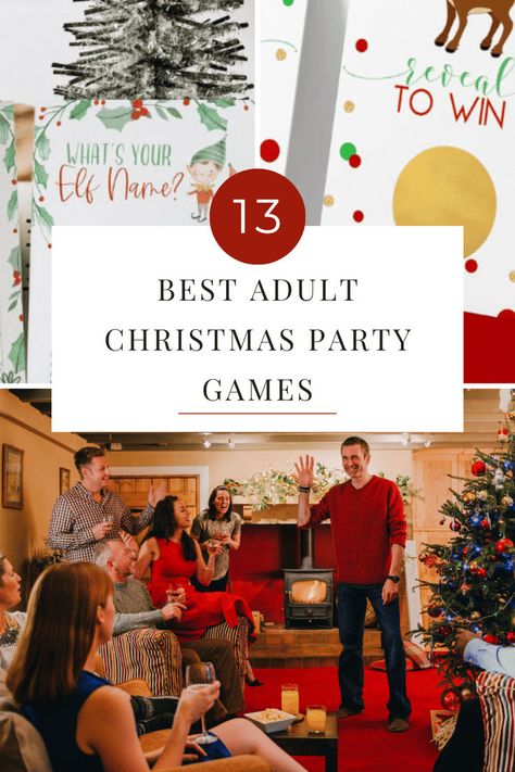 Light up the party with our 13 Adult Christmas Party Games that promise a merry time filled with laughter, friendly competition and the pure joy of the holiday spirit. Cheers to a holiday celebration you and your guests will treasure! Christmas Party For Work Ideas, Christmas Game Show Ideas, Game Christmas Party, Holiday Games Adults, Christmas Mingle Games, Large Christmas Party Games, Easy Holiday Games For Adults, Christmas Competition Games, Church Christmas Party Games For Adults